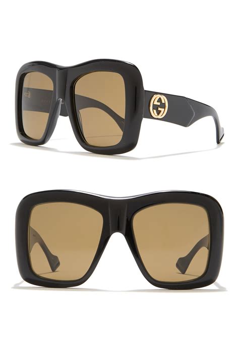 gucci small square sunglasses|Gucci 54mm oversized square sunglasses.